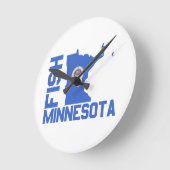 Fisch Minnesota Staat Kontur Runde Wanduhr (Winkel)