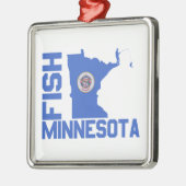 Fisch Minnesota Staat Kontur Silbernes Ornament (Links)