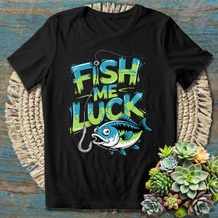 Fisch mir Glück - Lustiger Angel-Spruch für Angler T-Shirt
