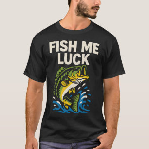 Fisch mir Glück Lustiger Bassangler Wortspiel T-Shirt