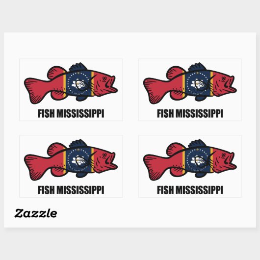Fisch Mississippi Rechteckiger Aufkleber (Blatt)