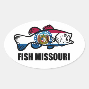 Fisch Missouri Ovaler Aufkleber