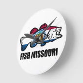 Fisch Missouri Runde Wanduhr (Winkel)