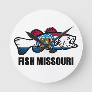 Fisch Missouri Runde Wanduhr