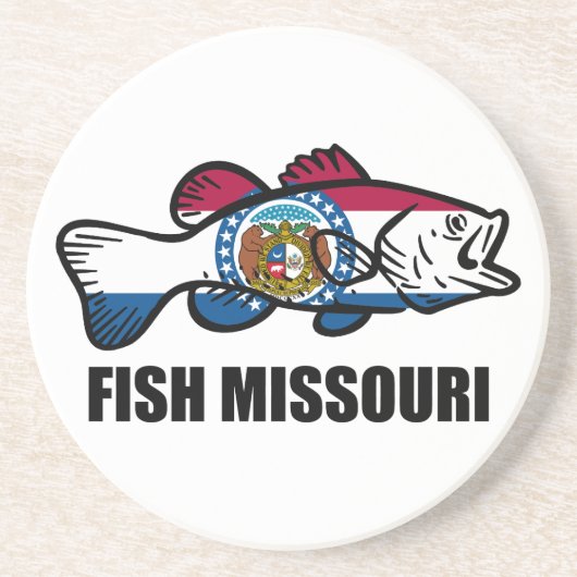 Fisch Missouri Sandstein Untersetzer (Vorne)