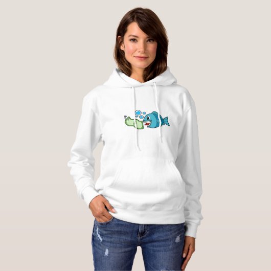 Fisch mit Banknote Hoodie (Vorne ganz)