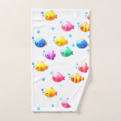 Fisch mit Bläschen Badhandtuch Set (Handtuch)