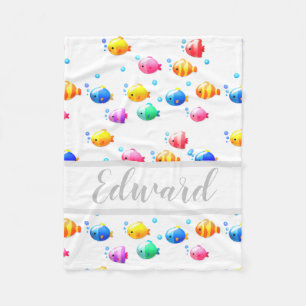 Fisch mit Bläschen Fleecedecke