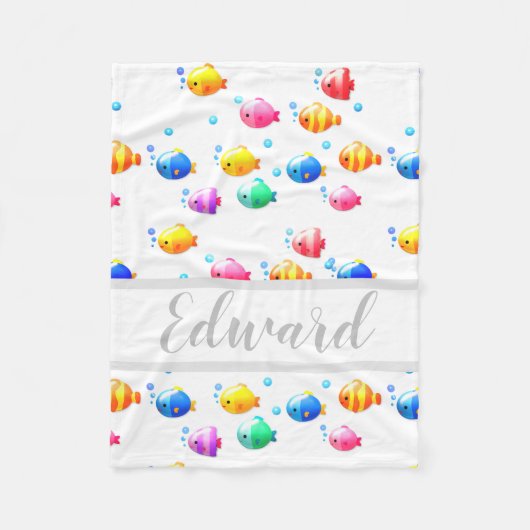 Fisch mit Bläschen Fleecedecke (Vorderseite)