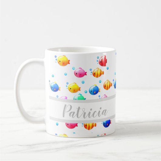 Fisch mit Bläschen Kaffeetasse (Links)
