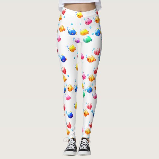 Fisch mit Bläschen Leggings (Vorderseite)