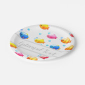 Fisch mit Bläschen Pappteller (Schrägansicht)