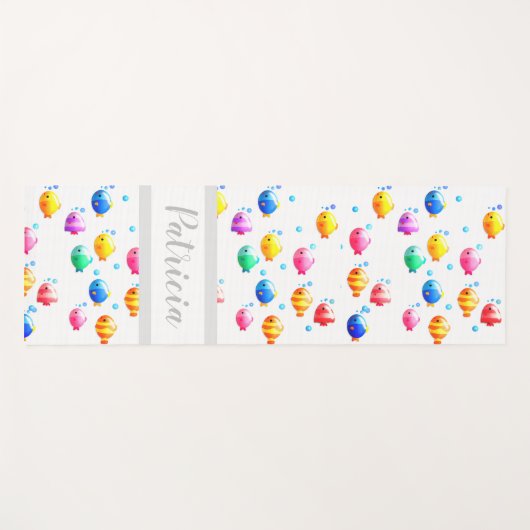 Fisch mit Bläschen Yogamatte (Vorderseite (Horizontal))