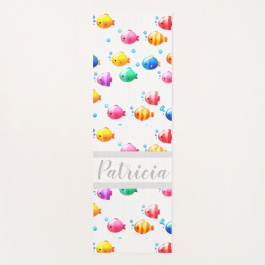 Fisch mit Bläschen Yogamatte (Vorderseite)