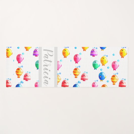 Fisch mit Bläschen Yogamatte (Vorderseite (Horizontal))