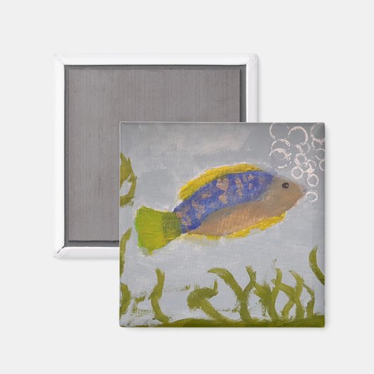 Fisch mit Blasen-Lackmagneten Magnet (Vorderseite/Rückseite)