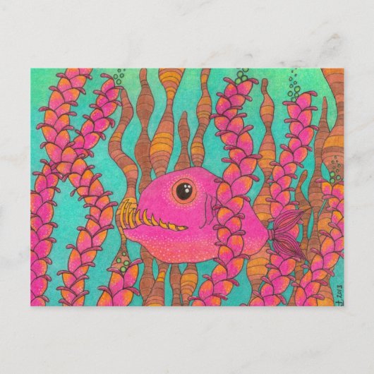 Fisch mit den Großen Zähnen! Postkarte (Vorderseite)