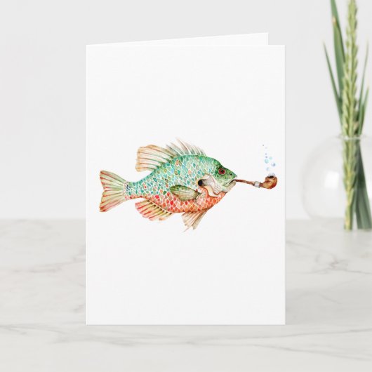 Fisch mit einer Pfeife Karte (Vorderseite)