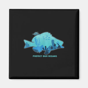 Fisch Mit Flosse, Umweltschutz, Klimaschutz Magnet