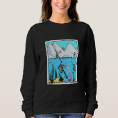 Fisch Mit Metalldetektor Lustiger Angel Schatz Jäg Sweatshirt (Vorderseite)