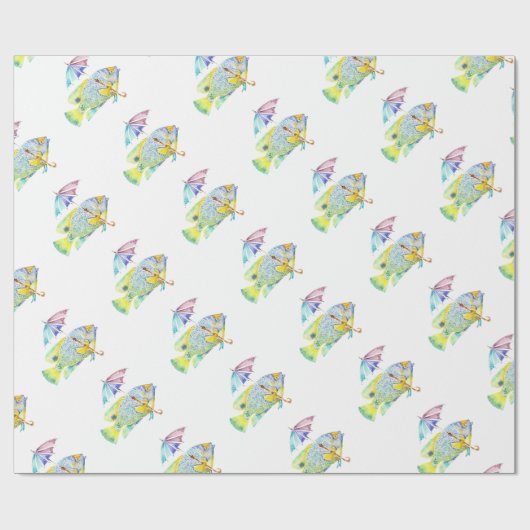 Fisch mit Regenschirm Geschenkpapier (Flach)