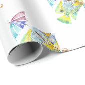 Fisch mit Regenschirm Geschenkpapier (Rolleneckpunkt)