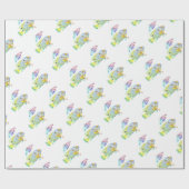 Fisch mit Regenschirm Geschenkpapier (Flach)
