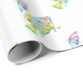Fisch mit Regenschirm Geschenkpapier (Rolleneckpunkt)