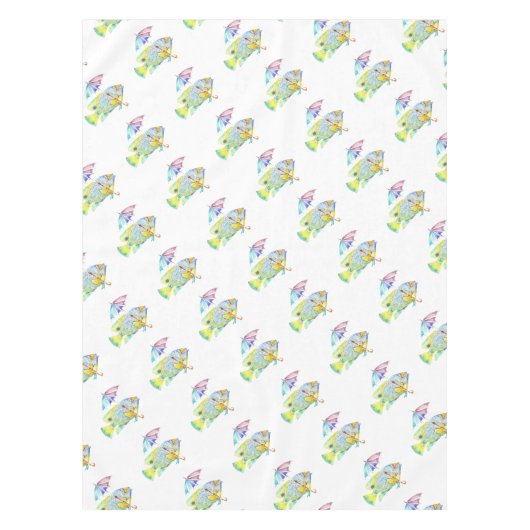 Fisch mit Regenschirm Tischdecke (Vorderseite)