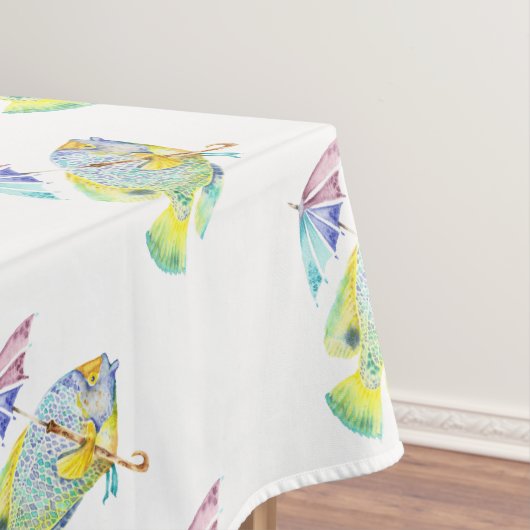 Fisch mit Regenschirm Tischdecke (Beispiel)