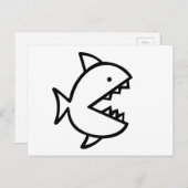 Fisch mit Zähnchen, Farbe für dich Postkarte (Vorne/Hinten)