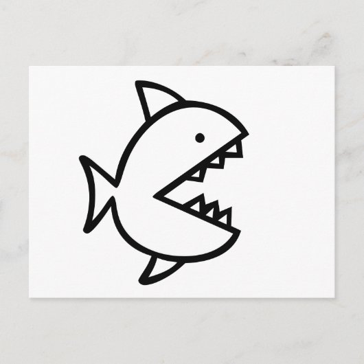 Fisch mit Zähnchen, Farbe für dich Postkarte (Vorderseite)