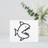 Fisch mit Zähnchen, Farbe für dich Postkarte (Stehend Vorderseite)