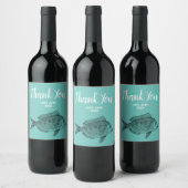 Fisch modern danke Geschenk Weinetikett (Flaschen)