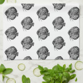Fisch Monochrom Teetuch Geschirrtuch (Gefaltet)