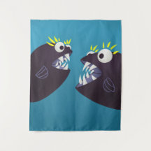 Fisch-Monster sprechen Kinder