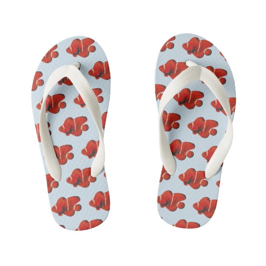 Fisch Muster Clownfish Flip Flops Kinderbadesandalen (Fußbett)