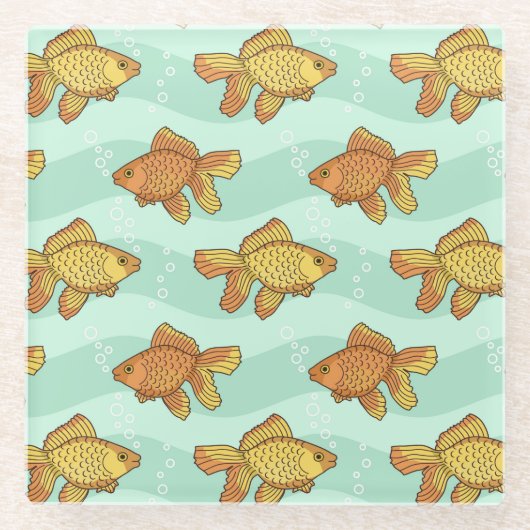 Fisch-Muster Glasuntersetzer (Vorderseite)