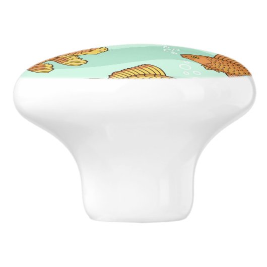 Fisch-Muster Keramikknauf (Seitenansicht)