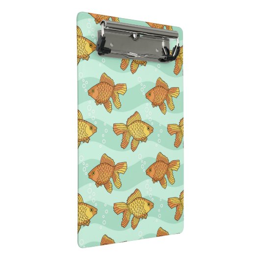 Fisch-Muster Mini Klemmbrett (Schrägansicht)