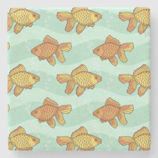 Fisch-Muster Steinuntersetzer (Vorderseite)