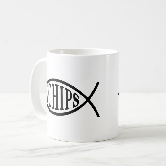 Fisch N bricht Fische ab Kaffeetasse (Vorderseite Links)