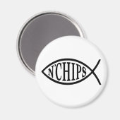 Fisch N' Chips Fisch Magnet (Vorderseite/Rückseite)