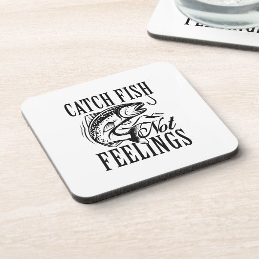 Fisch, nicht Gefühle Getränkeuntersetzer (Linke Seite)