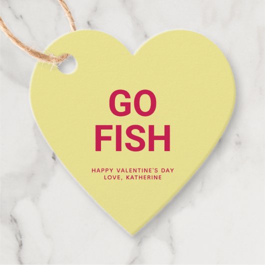 Fisch niedliches Herz Valentinstag Geschenkanhänger (Vorderseite)