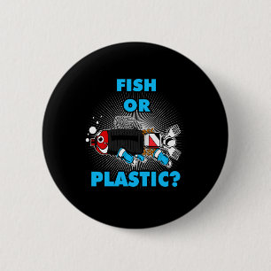 Fisch Oder Plastik Umweltschutz Naturschutz Button