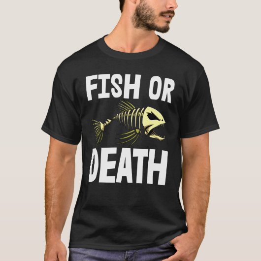 Fisch Oder Tod S Skelett Fisch Knochen Tees Scharf (Vorderseite)