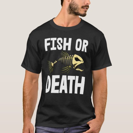 Fisch oder Tod Tee Skelett Fisch Knochen Tees Scha (Vorderseite)