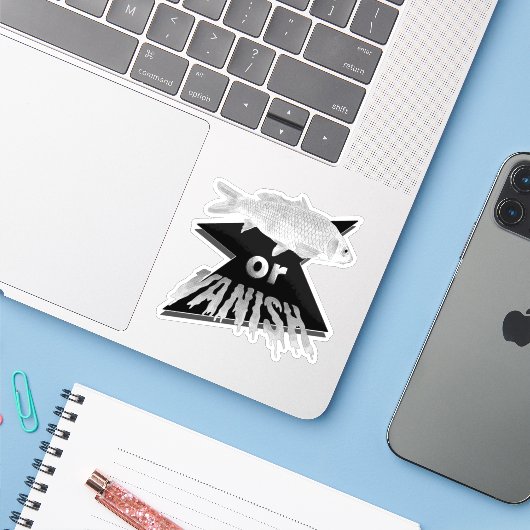 Fisch- oder Vanish-Aufkleber - einfarbig Aufkleber (Laptop mit iPhone)