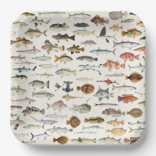 Fisch-Papierteller, Meeresleben-Party Pappteller (Vorderseite)